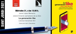 Sant Jordi. Javier López Menacho firmará 'La generación like'.