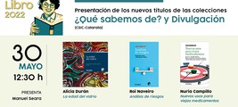 Feria del Libro de Madrid: presentación de 'La edad del vidrio', Análisis de riesgos' y 'Nuevos usos para viejos medicamentos'