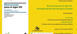 ​Valencia: presentación de 'Bioeconomía para el siglo XXI. Actualidad de Nicholas Georgescu-Roegen'