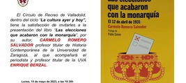 Valladolid: presentación de 'Las elecciones que acabaron con la monarquía. El 12 de abril de 1931'